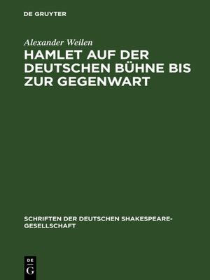 cover image of Hamlet auf der deutschen Bühne bis zur Gegenwart